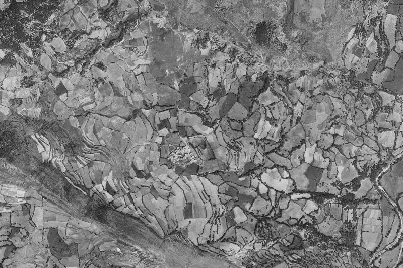 Ortofoto de 1956-1957 del núcleo de Montanuy