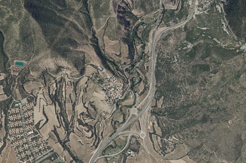 Ortofoto actual del núcleo de Nueno