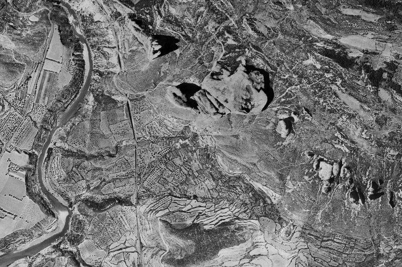 Ortofoto de 1956-1957 del núcleo de Las Peñas de Riglos