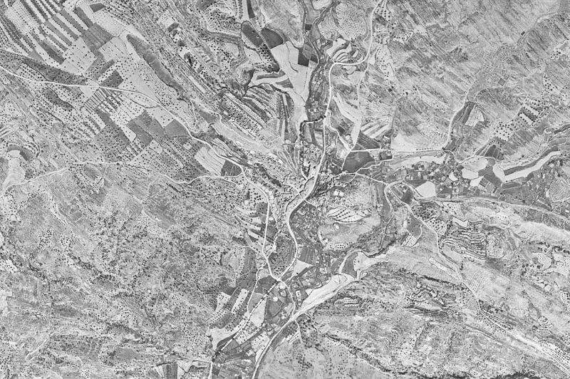 Ortofoto de 1956-1957 del núcleo de Peralta de Calasanz