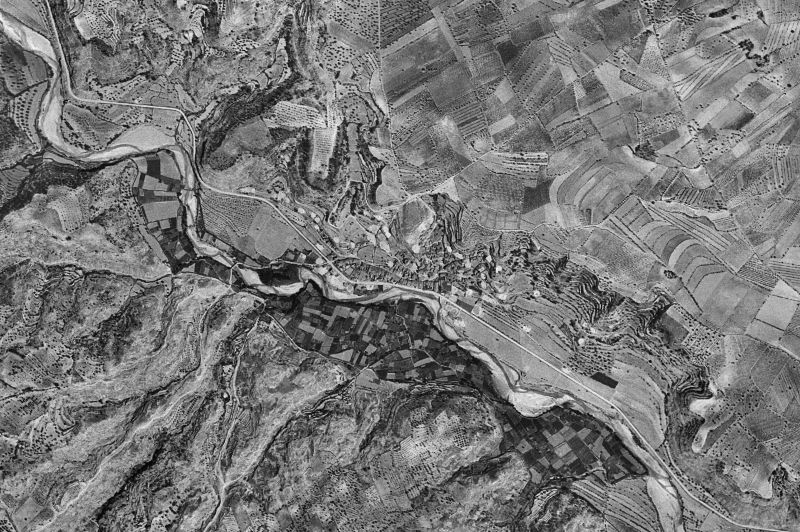 Ortofoto de 1956-1957 del núcleo de Pozán de Vero