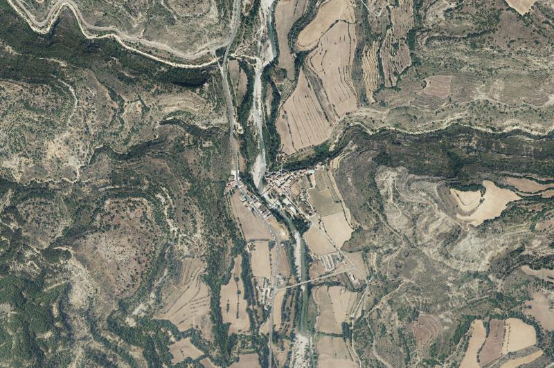 Ortofoto actual del núcleo de Puente de Montañana