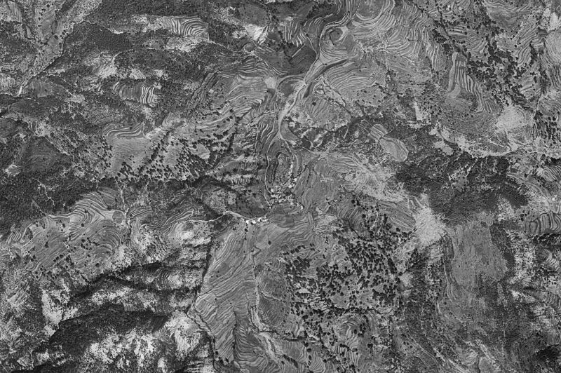 Ortofoto de 1956-1957 del núcleo de Puértolas