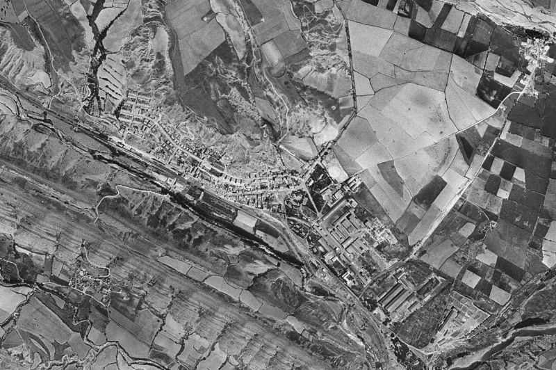 Ortofoto de 1956-1957 del núcleo de Sabiñánigo