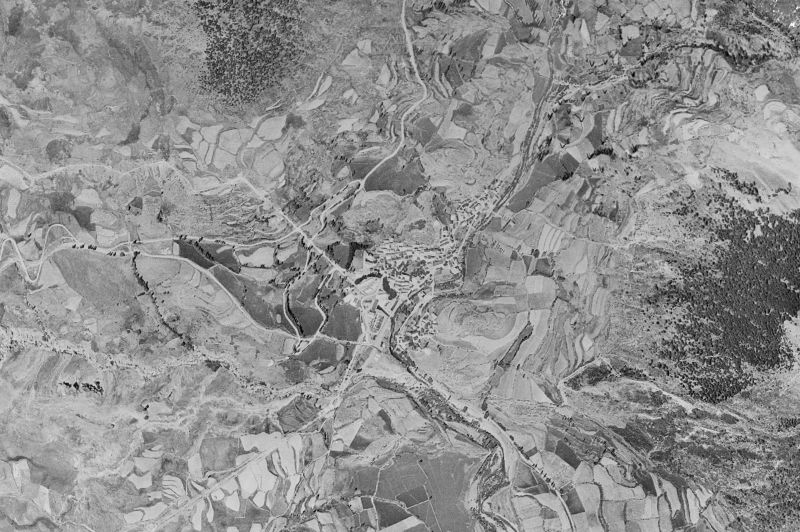 Ortofoto de 1956-1957 del núcleo de Sallent de Gállego