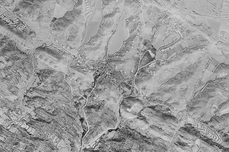 Ortofoto de 1956-1957 del núcleo de San Esteban de Litera