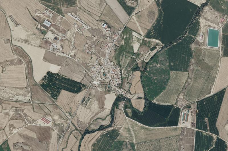 Ortofoto actual del núcleo de Sangarrén