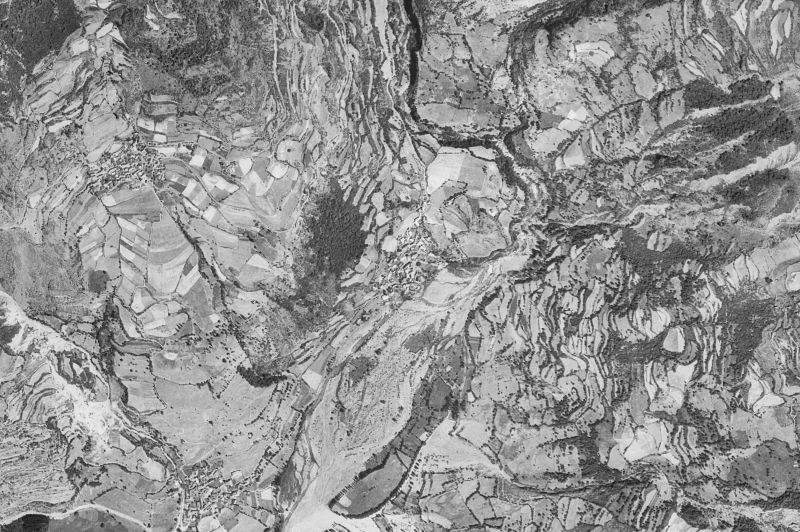 Ortofoto de 1956-1957 del núcleo de San Juan de Plan