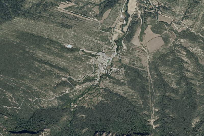 Ortofoto actual del núcleo de Santa Cruz de la Serós
