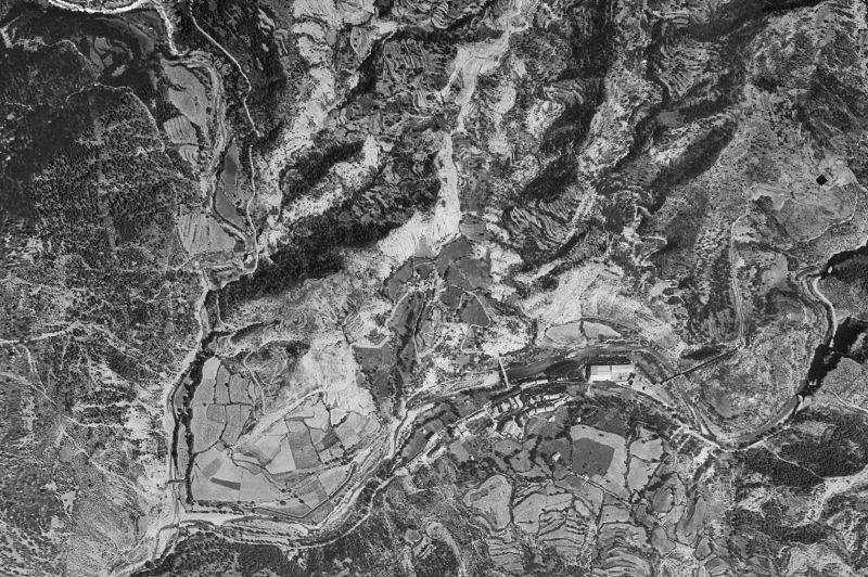 Ortofoto de 1956-1957 del núcleo de Seira