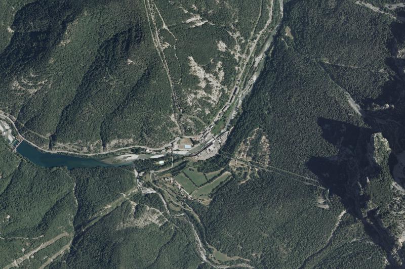 Ortofoto actual del núcleo de Tella-Sin