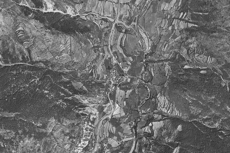 Ortofoto de 1956-1957 del núcleo de Torla-Ordesa
