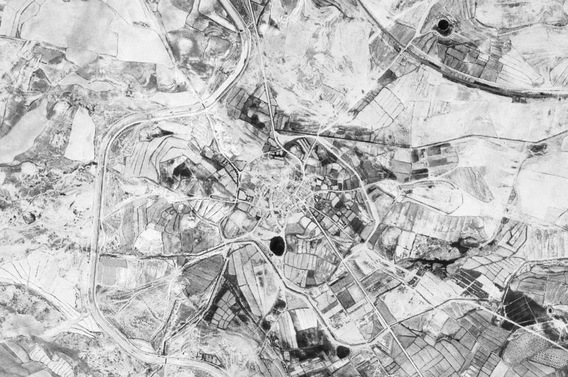 Ortofoto de 1956-1957 del núcleo de Torralba de Aragón