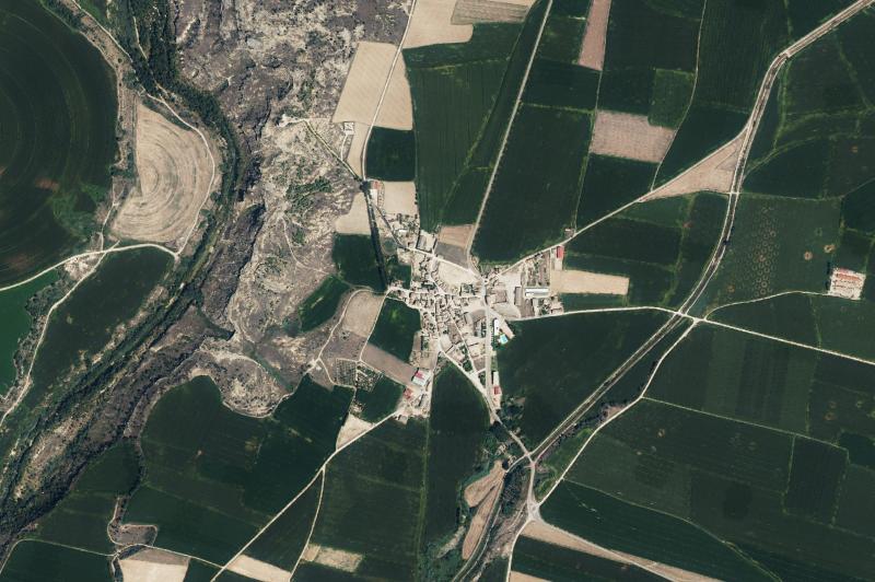 Ortofoto actual del núcleo de Torres de Alcanadre