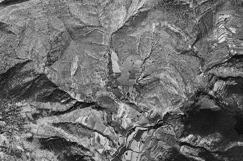 Ortofoto de 1956-1957 del núcleo de Valle de Bardají