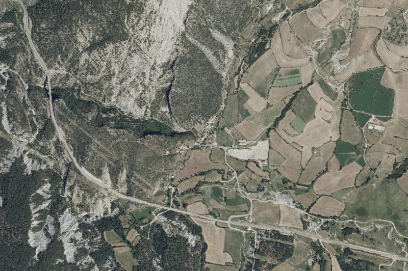 Ortofoto actual del núcleo de Valle de Lierp