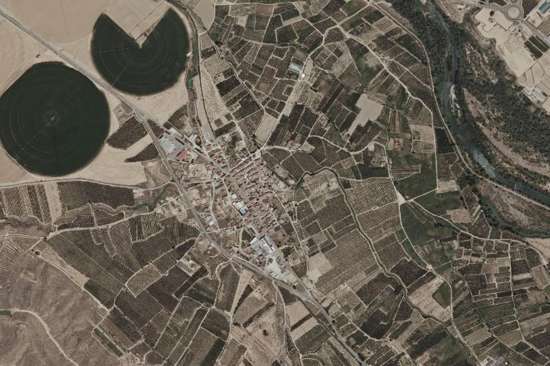 Ortofoto actual del núcleo de Velilla de Cinca