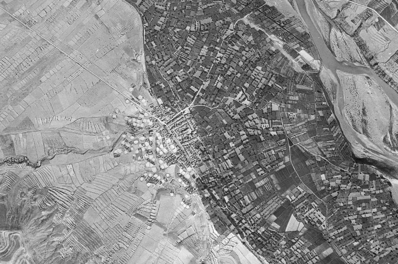 Ortofoto de 1956-1957 del núcleo de Velilla de Cinca