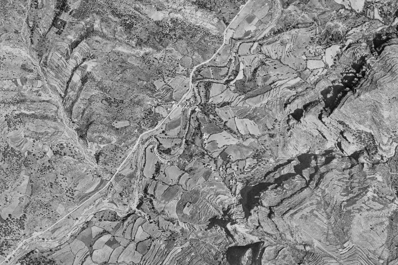 Ortofoto de 1956-1957 del núcleo de Beranuy