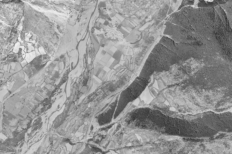 Ortofoto de 1956-1957 del núcleo de Villanúa