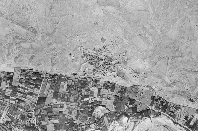 Ortofoto de 1956-1957 del núcleo de Villanueva de Sigena