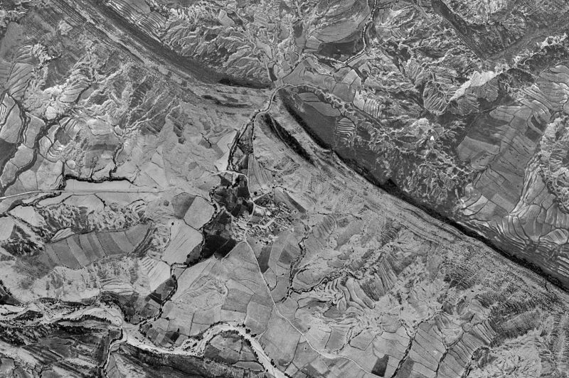 Ortofoto de 1956-1957 del núcleo de Yebra de Basa