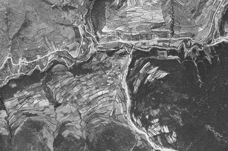 Ortofoto de 1956-1957 del núcleo de Yésero