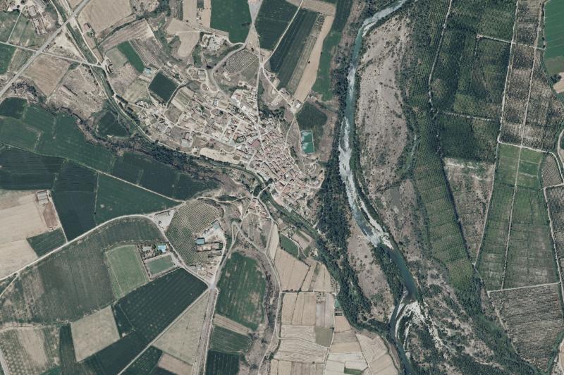 Ortofoto actual del núcleo de San Miguel del Cinca