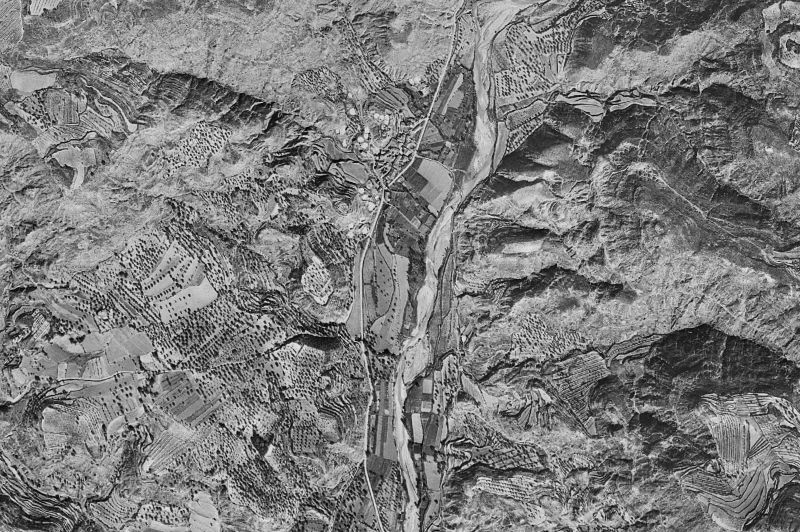 Ortofoto de 1956-1957 del núcleo de Santa María de Dulcis