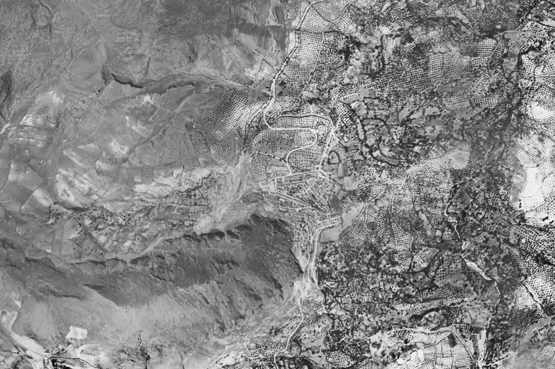 Ortofoto de 1956-1957 del núcleo de Albanchez de Mágina