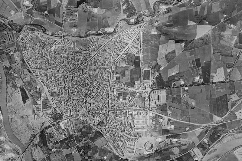 Ortofoto de 1956-1957 del núcleo de Andújar
