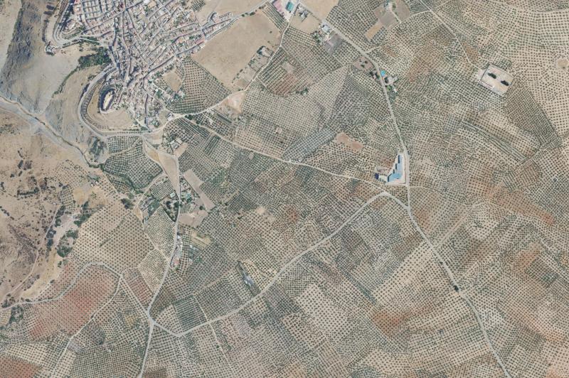 Ortofoto actual del núcleo de Baños de la Encina