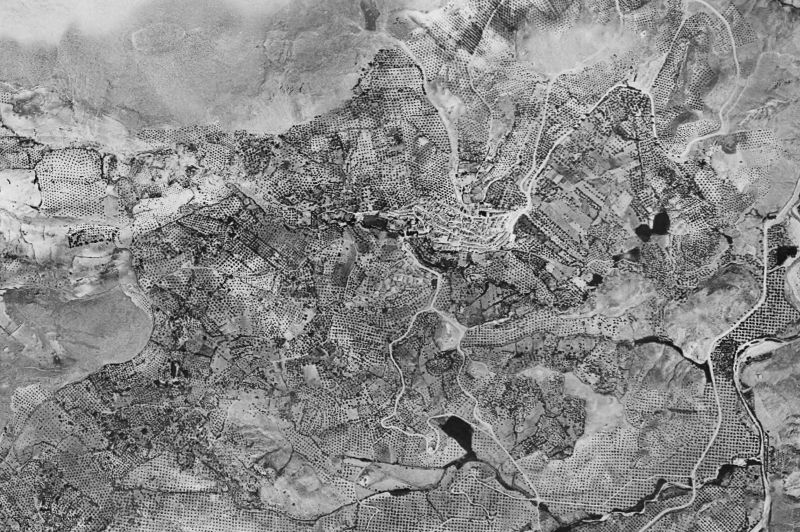 Ortofoto de 1956-1957 del núcleo de Bélmez de la Moraleda