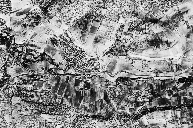 Ortofoto de 1956-1957 del núcleo de Canena