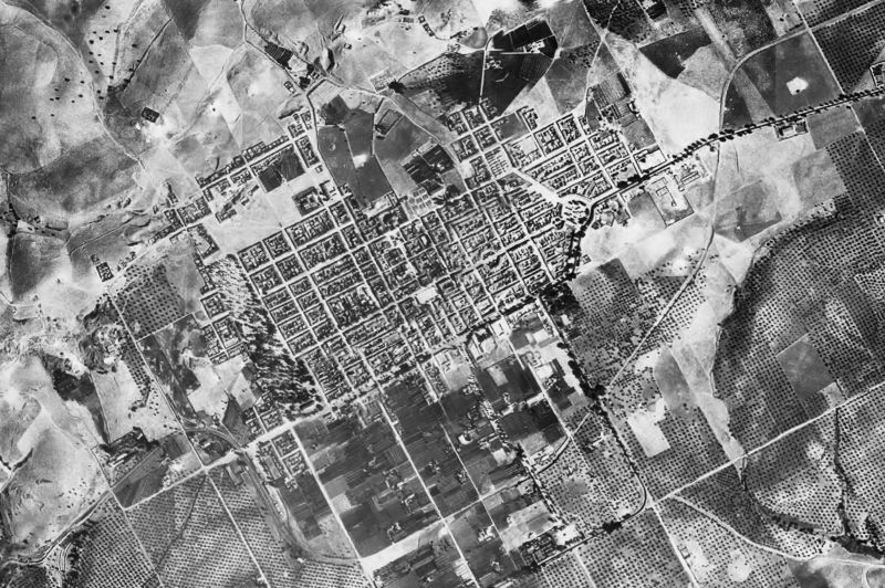 Ortofoto de 1956-1957 del núcleo de La Carolina