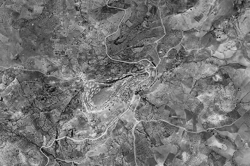 Ortofoto de 1956-1957 del núcleo de Chiclana de Segura