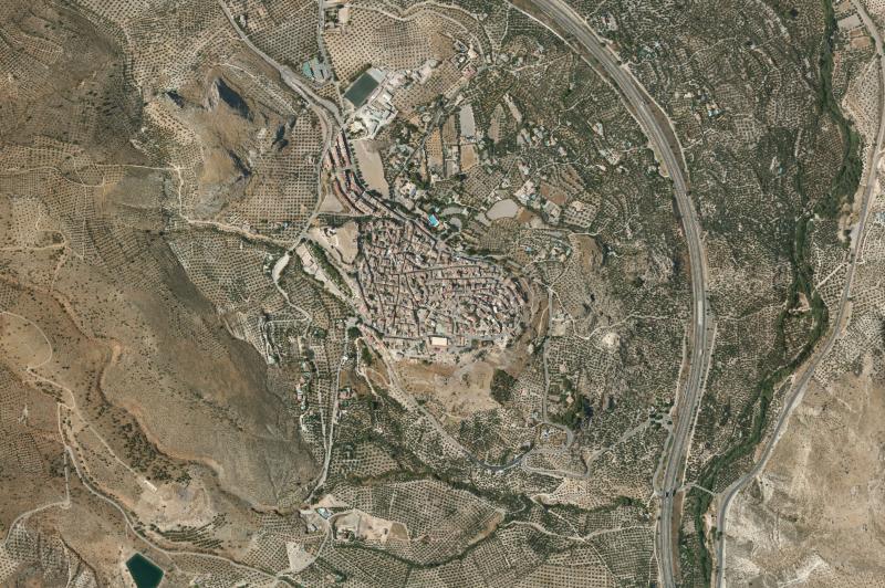 Ortofoto actual del núcleo de La Guardia de Jaén