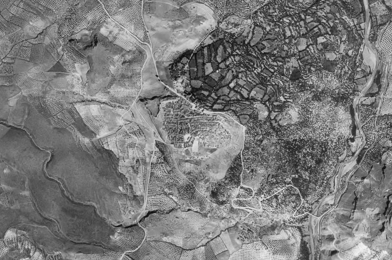 Ortofoto de 1956-1957 del núcleo de La Guardia de Jaén