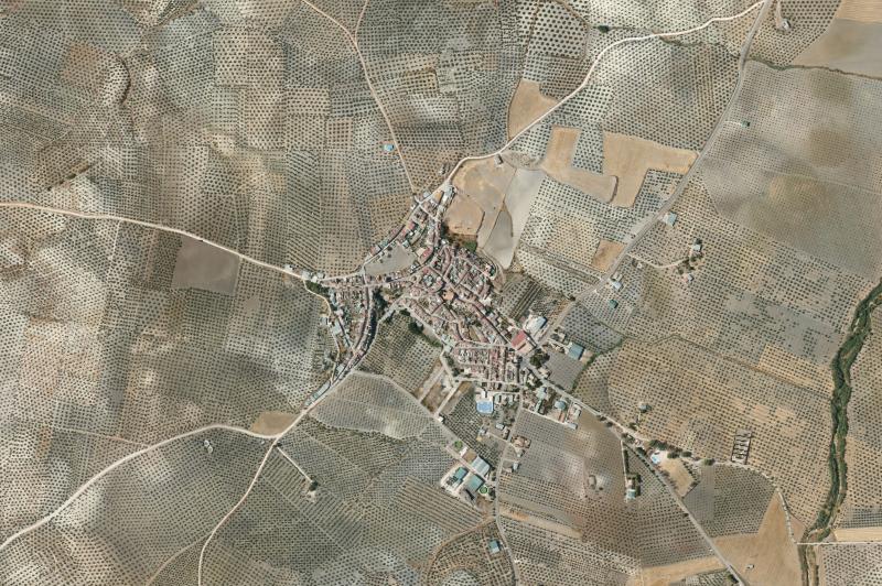 Ortofoto actual del núcleo de Higuera de Calatrava