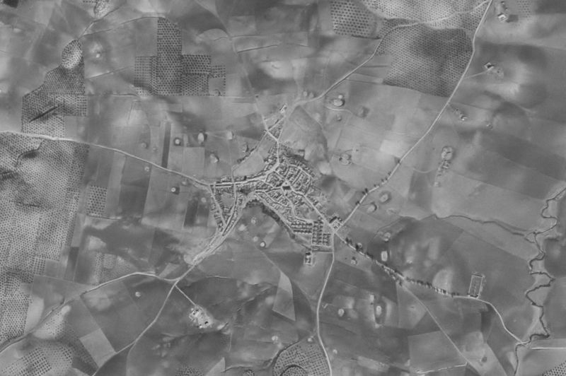 Ortofoto de 1956-1957 del núcleo de Higuera de Calatrava