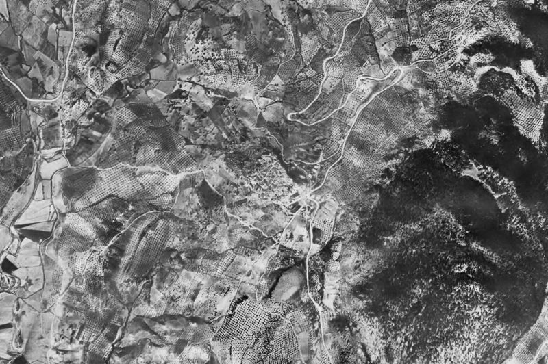 Ortofoto de 1956-1957 del núcleo de Hornos