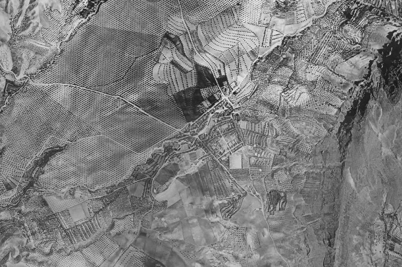 Ortofoto de 1956-1957 del núcleo de Huesa