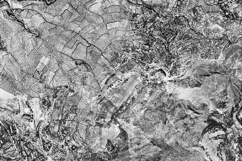 Ortofoto de 1956-1957 del núcleo de La Iruela
