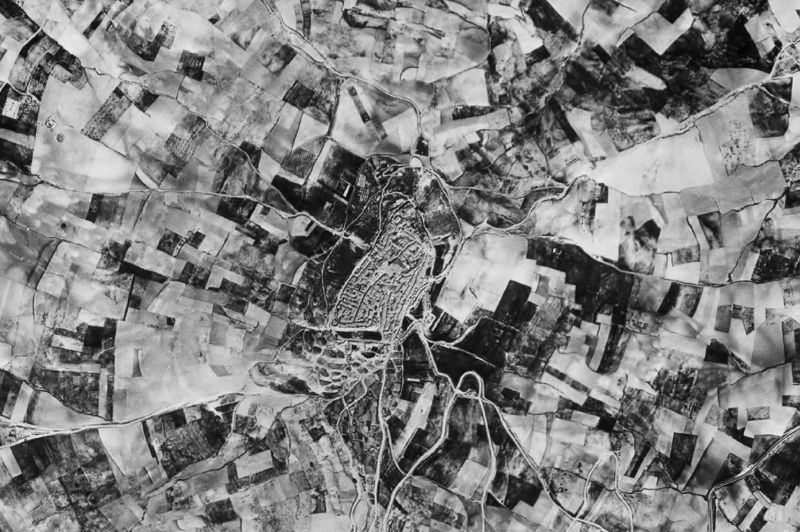 Ortofoto de 1956-1957 del núcleo de Iznatoraf