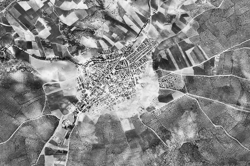 Ortofoto de 1956-1957 del núcleo de Navas de San Juan