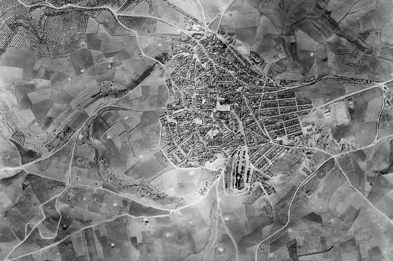 Ortofoto de 1956-1957 del núcleo de Porcuna