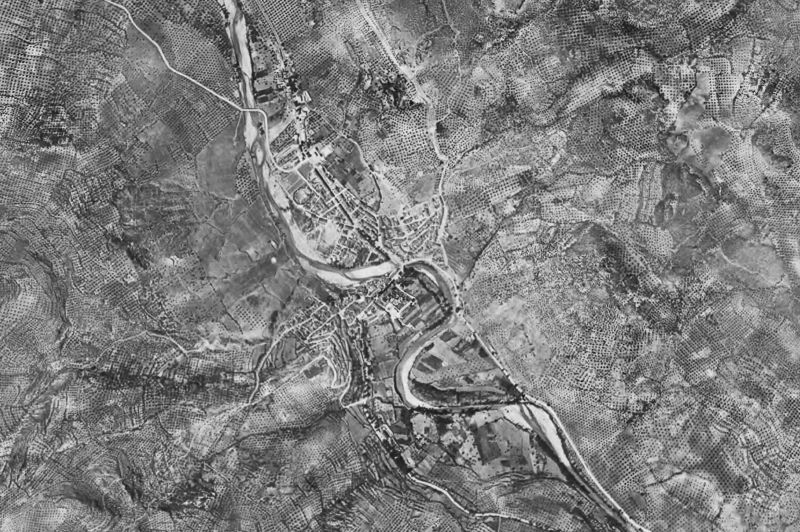 Ortofoto de 1956-1957 del núcleo de La Puerta de Segura