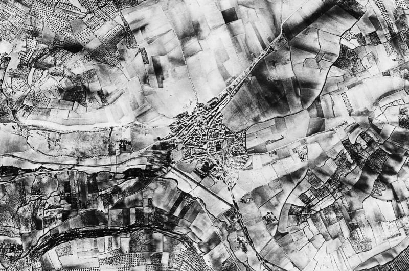 Ortofoto de 1956-1957 del núcleo de Rus