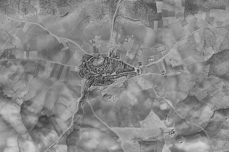 Ortofoto de 1956-1957 del núcleo de Santiago de Calatrava