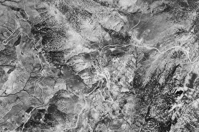 Ortofoto de 1956-1957 del núcleo de Segura de la Sierra